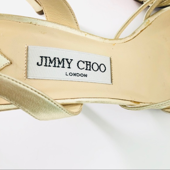 Jimmy Choo gold strappy heels - Picture 2 of 7